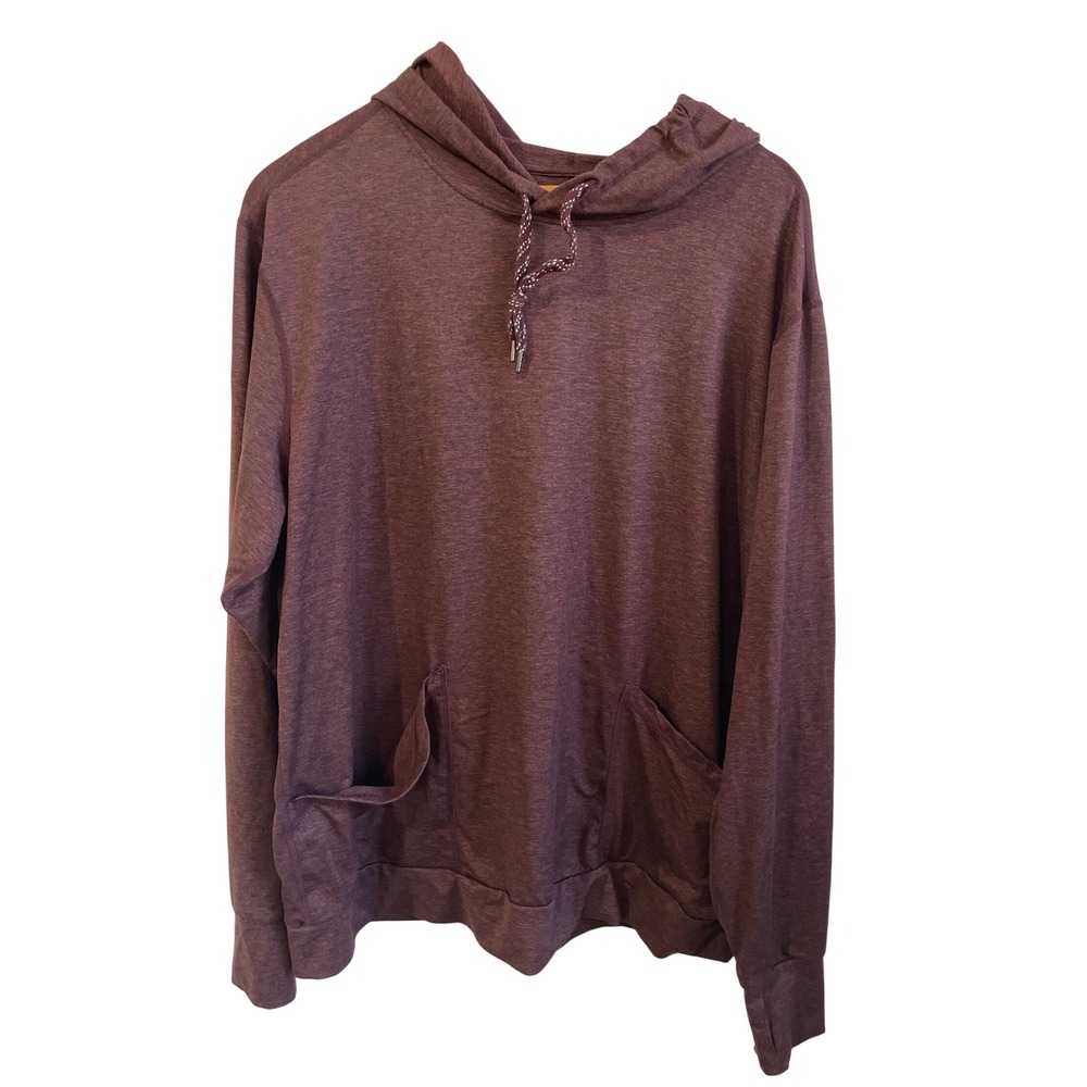 OOBE Hydrovent‎ Mens Large Heather Burgundy Performance Hoodie Thumbholes